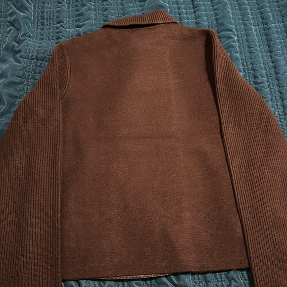 NWT Faux Leather Moto Sweater Jacket - Picture 4 of 7